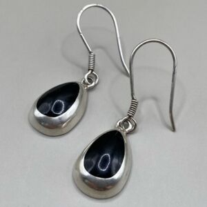 Rare Silpada Sterling Silver Black Onyx Earrings W0085